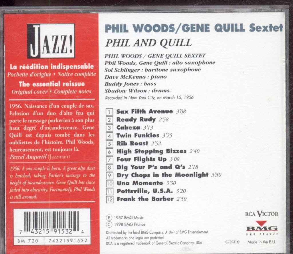 Phil Woods-Gene Quill Sextet - Phil And Quill - Cd
