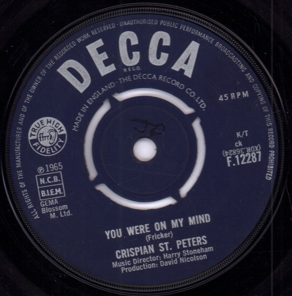 Crispian St Peters - You Were On My Mind - 7 Inch