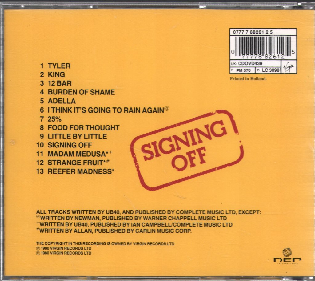 UB40 - Signing Off - Cd – Vinyl Tap