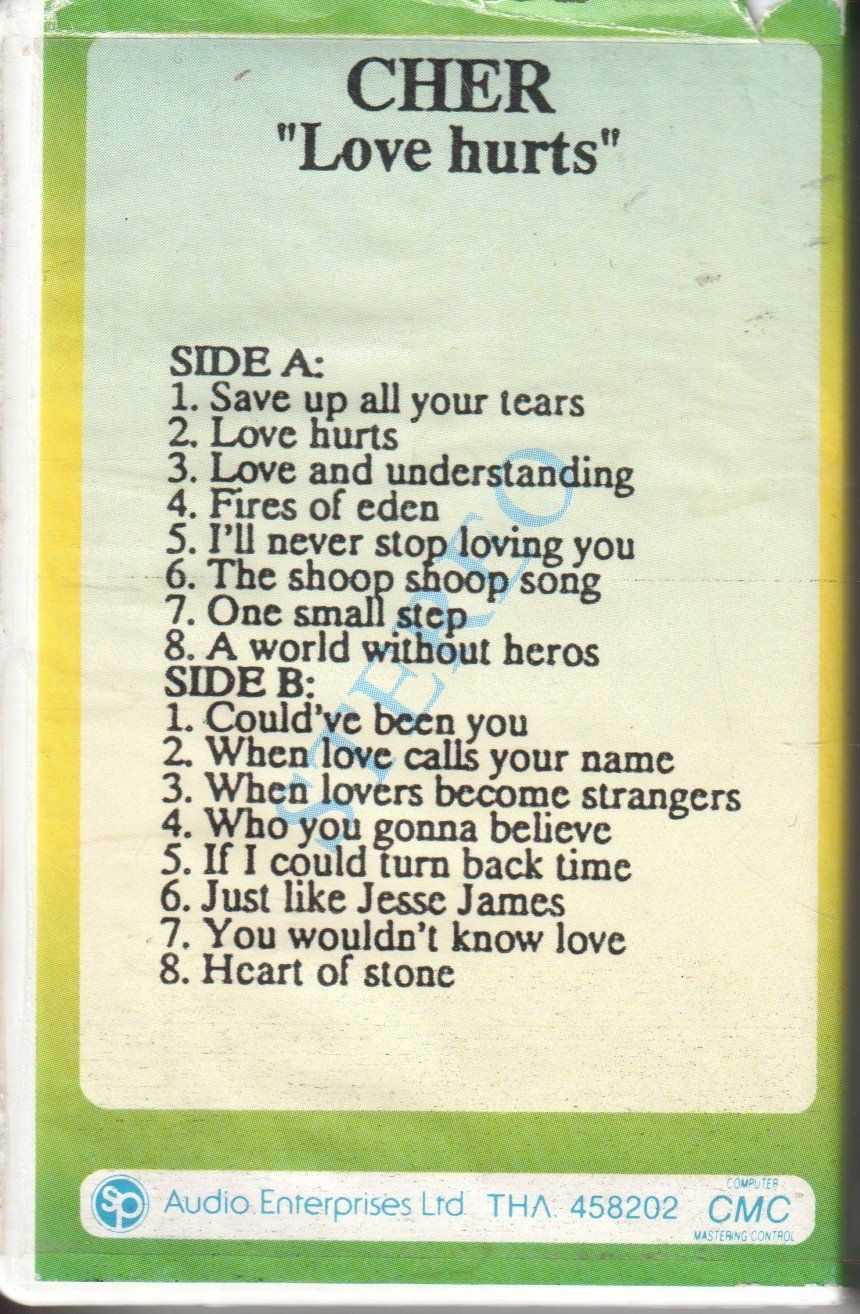 Cher - Love Hurts - Cassette