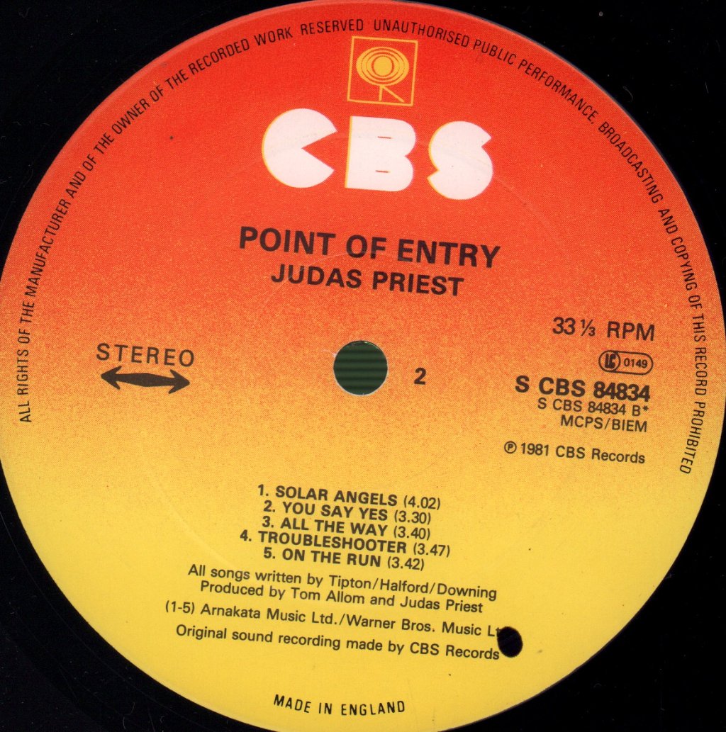 Judas Priest - Point Of Entry - Lp