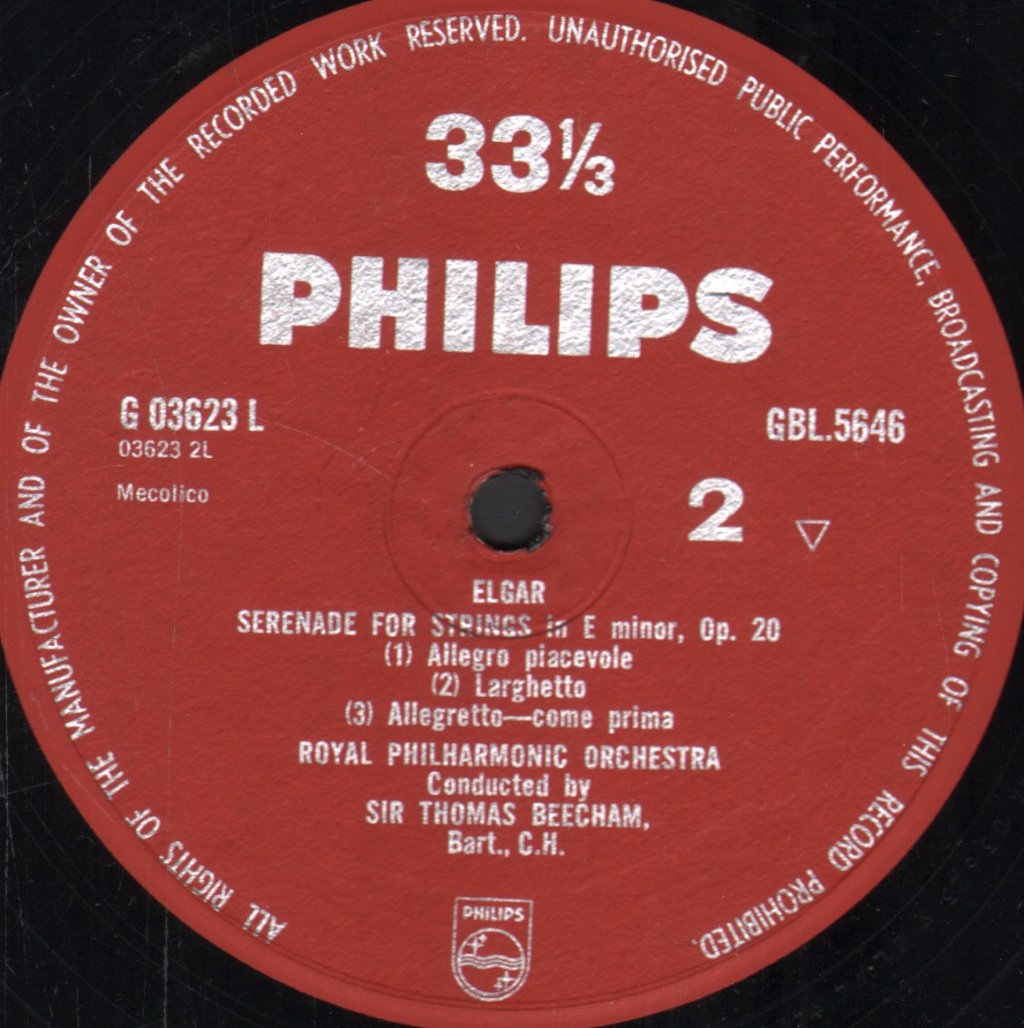 Sir Thomas Beecham - "Cockaigne" Overture / Serenade for Strings - Lp
