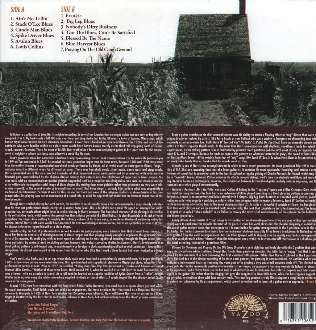 Mississippi John Hurt - 1928 Sessions - Lp