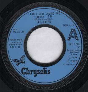 Leo Sayer - I Can't Stop Loving You - 7 Inch