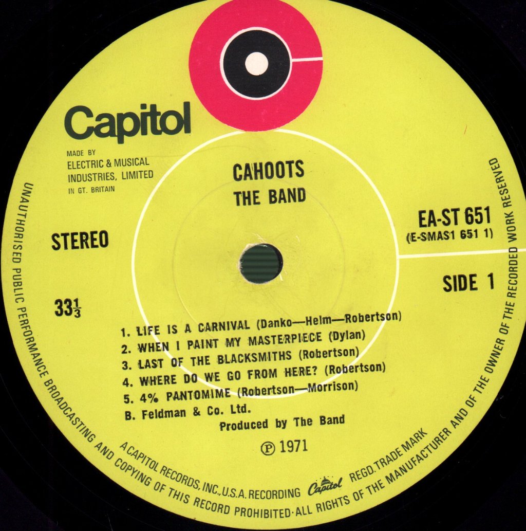 Band - Cahoots - Lp