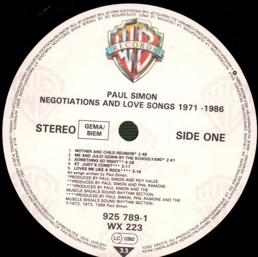 Paul Simon - Negotiations And Love Songs (1971-1986) - Double Lp
