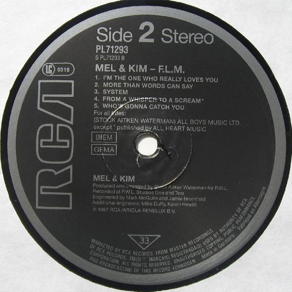 Mel And Kim - F.L.M. - Lp