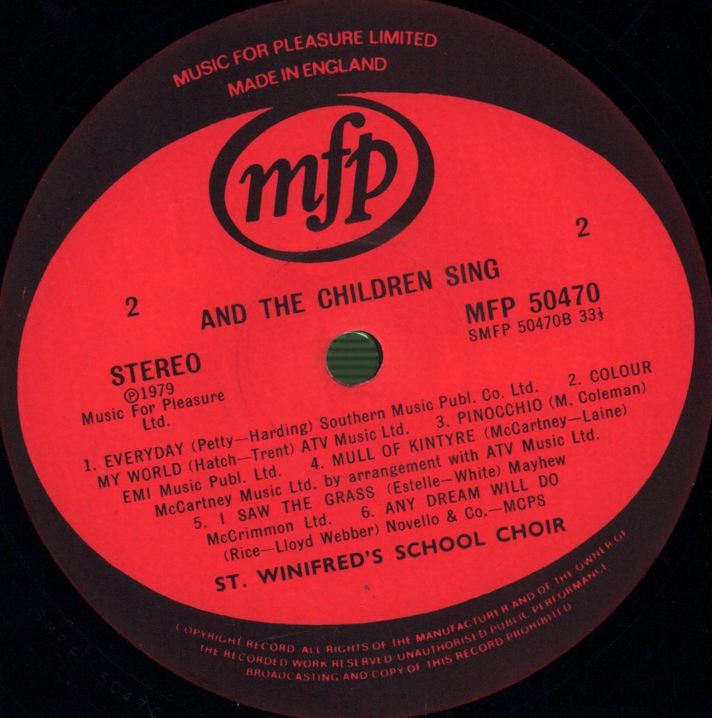 St Winifreds School Choir - And The Children Sing - Lp