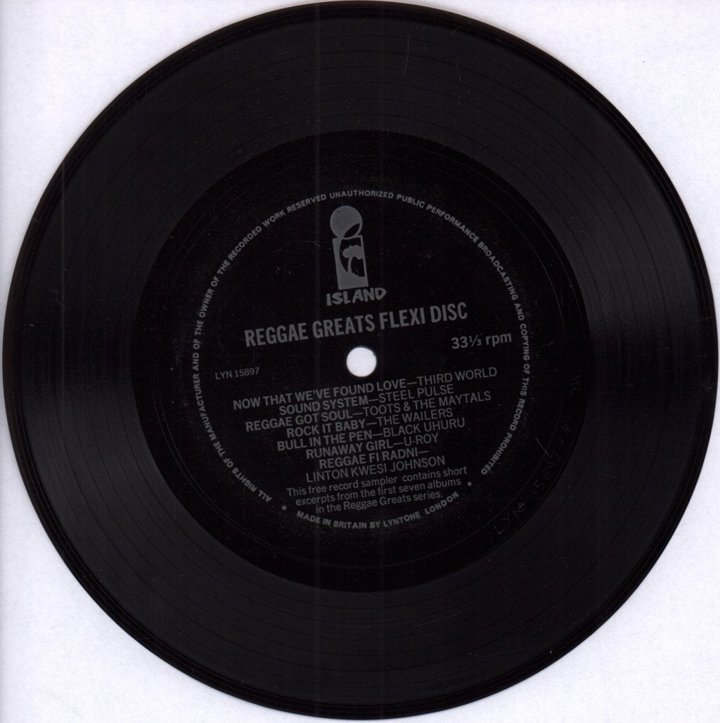 Various Artists - Reggae Greats Flexi Disc - 7 Inch