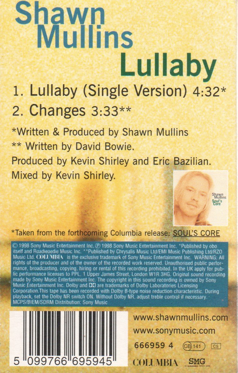 Shawn Mullins - Lullaby - Cassette