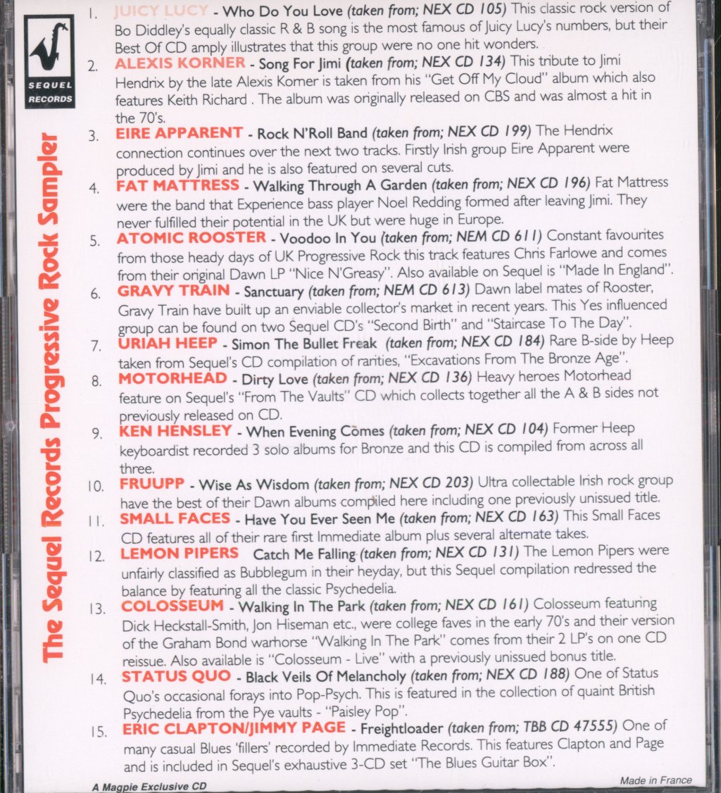 Various Artists - Sequel Records Progressive Rock Sampler - Cd