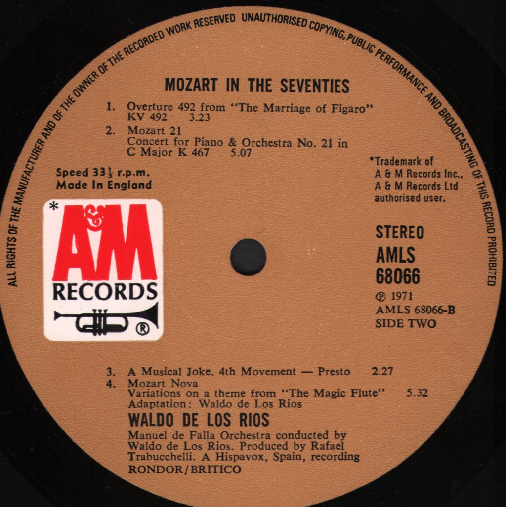 Waldo De Los Rios - Mozart In The Seventies - Lp