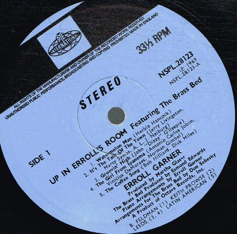 Erroll Garner - Up In Erroll's Room - Lp