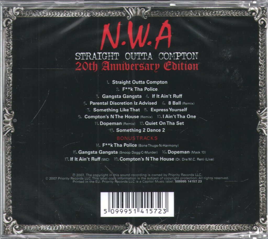 N.W.A. - Straight Outta Compton (20th Anniversary Edition) - Cd