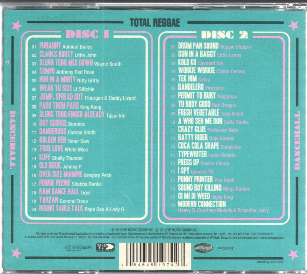 Various Artists - Total Reggae (Dancehall) - Double Cd