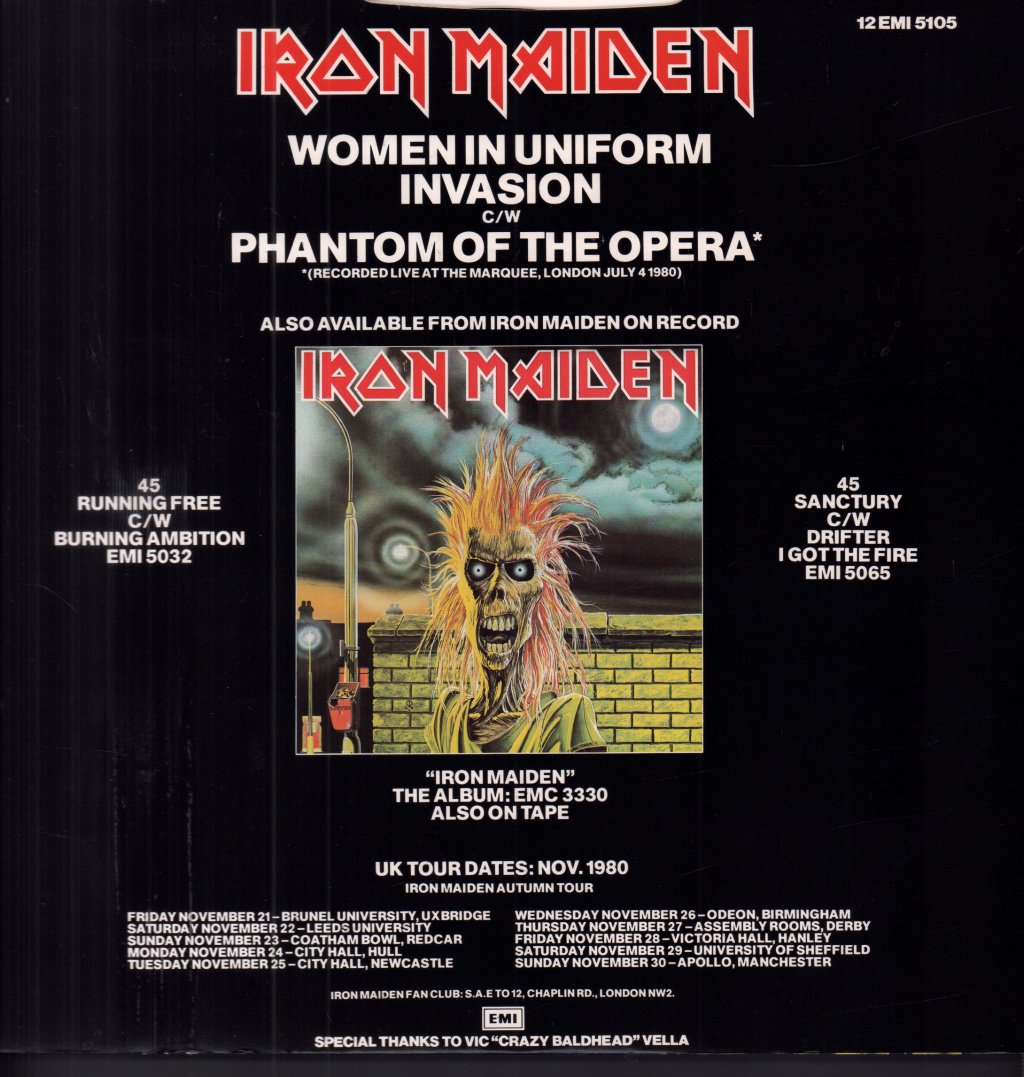 Iron Maiden - Women In Uniform - 12 Inch