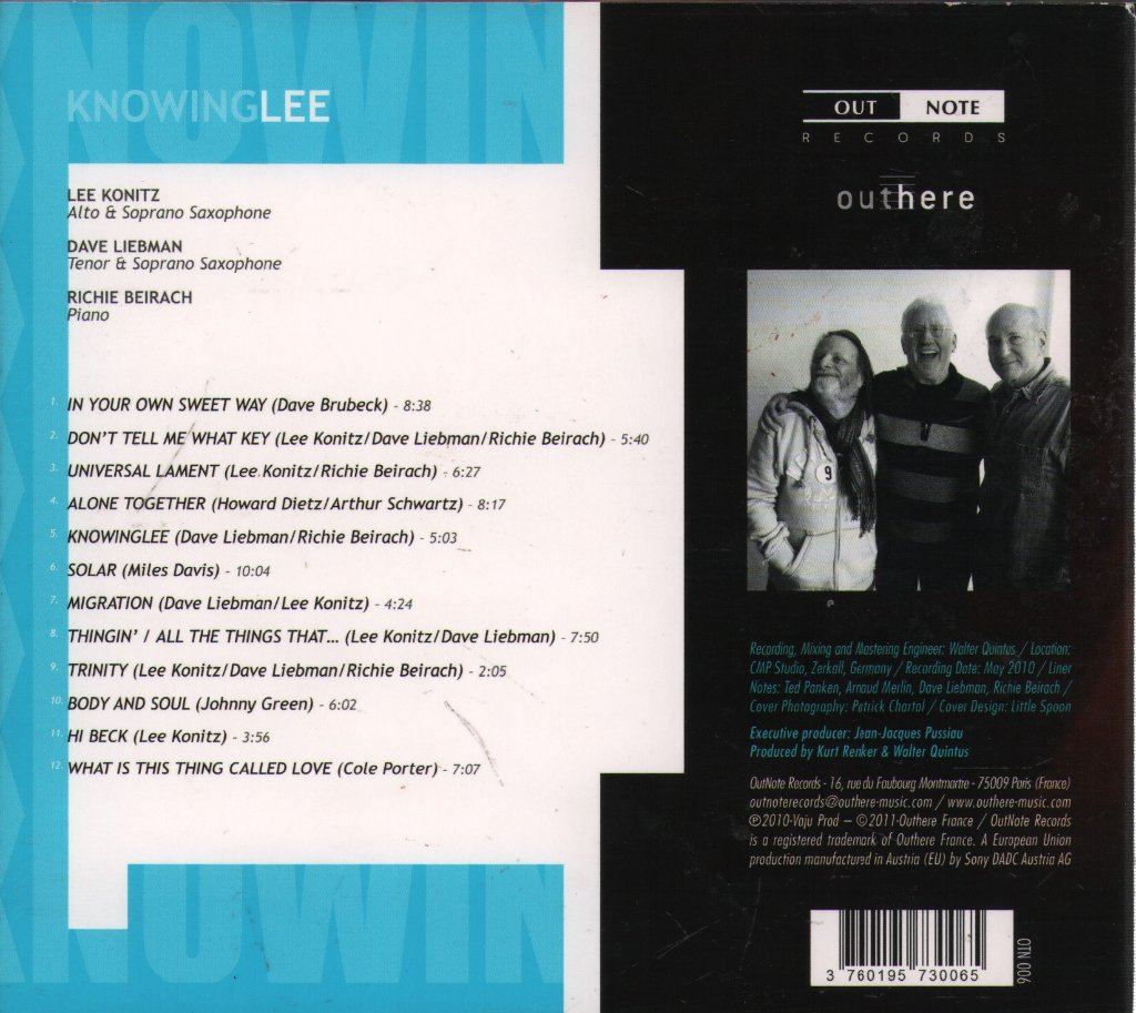 Lee Konitz - KnowingLee - Cd