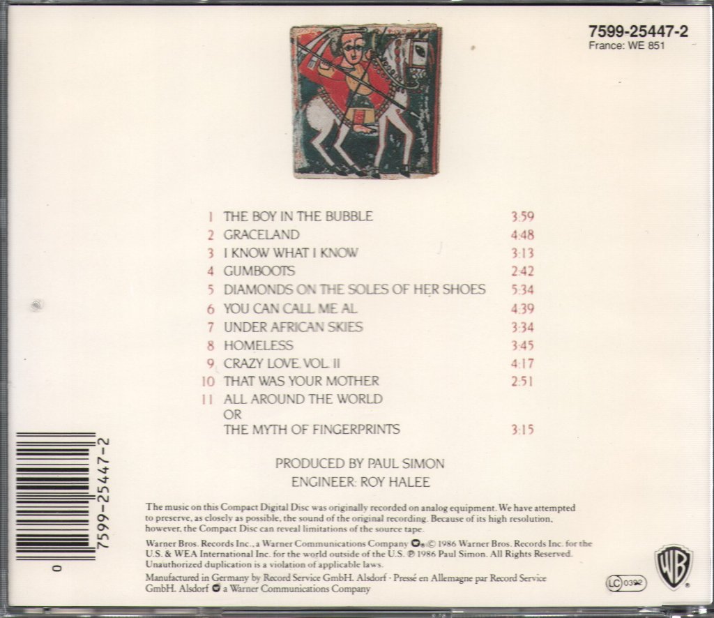 Paul Simon - Graceland - Cd