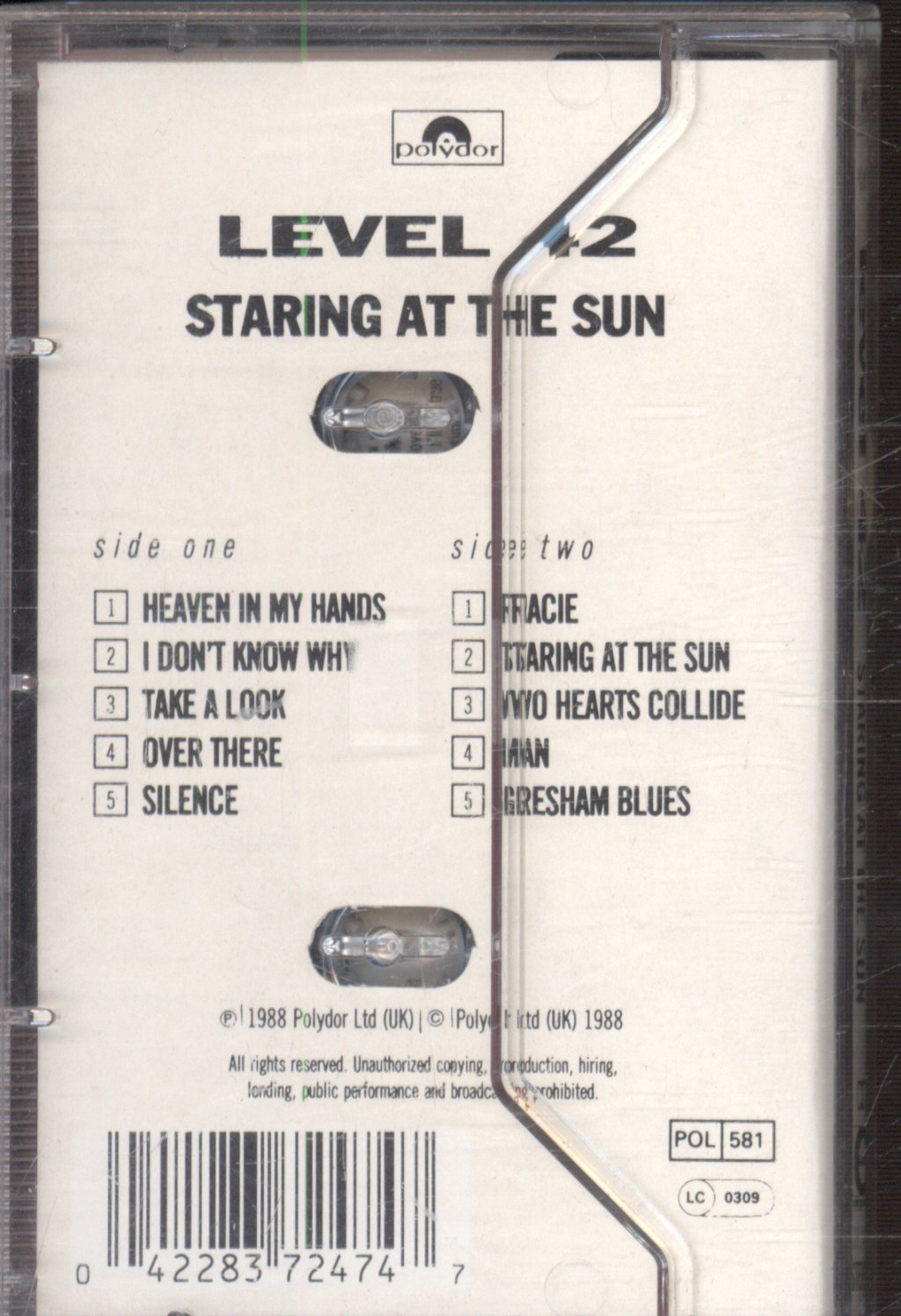 Level 42 - Staring At The Sun - Cassette