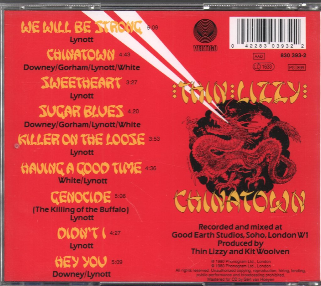 Thin Lizzy - Chinatown - Cd
