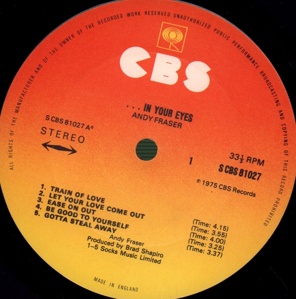 Andy Fraser - In Your Eyes - Lp