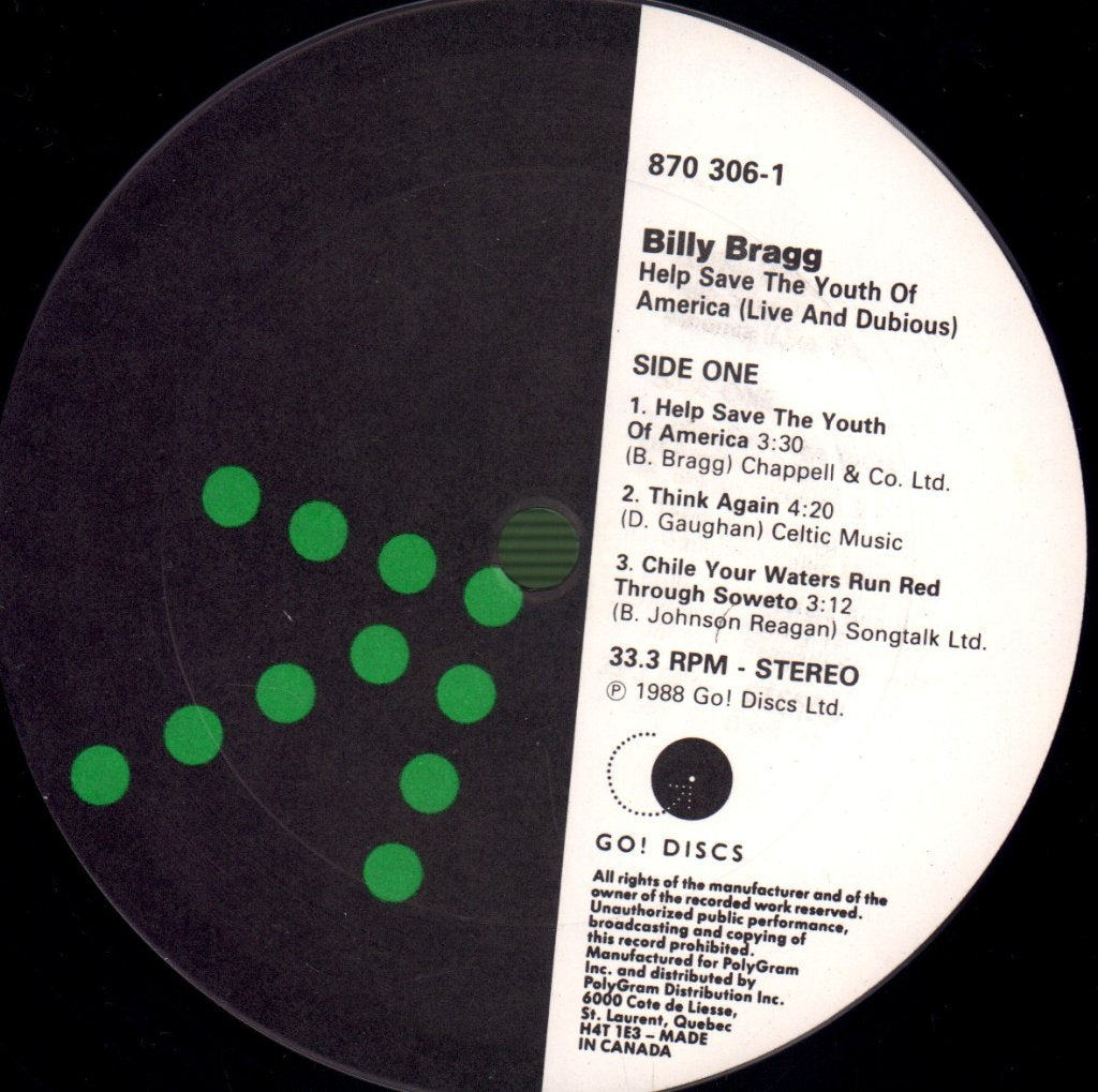 Billy Bragg - Help Save The Youth Of America (Live And Dubious) - Lp