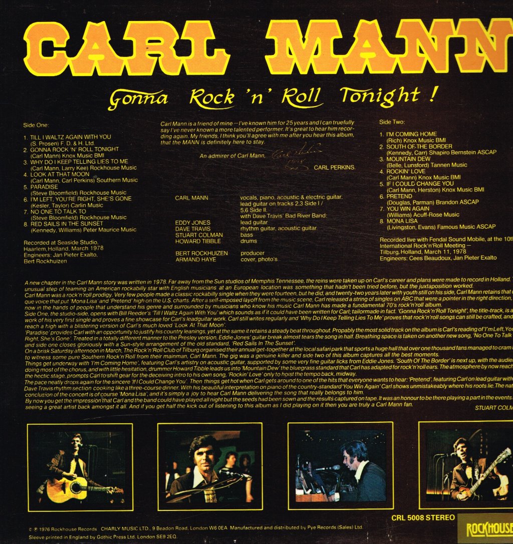 Carl Mann - Gonna Rock 'N' Roll Tonight - Lp