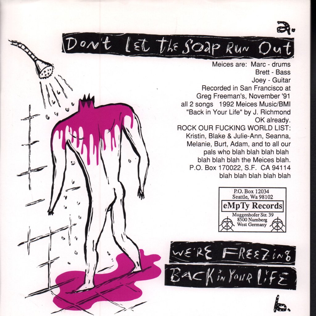Meices - Don't Let The Soap Run Out - 7 Inch
