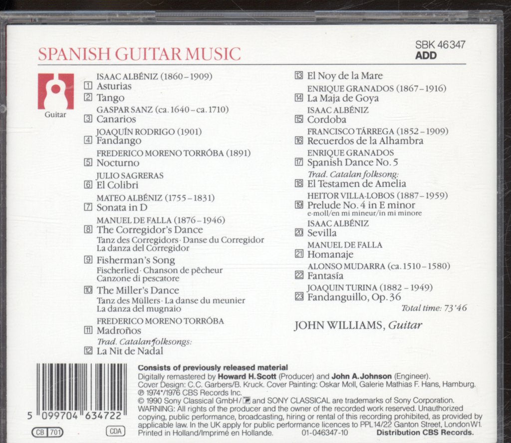 John Williams (Guitarist) - Spanish Guitar Music - Cd