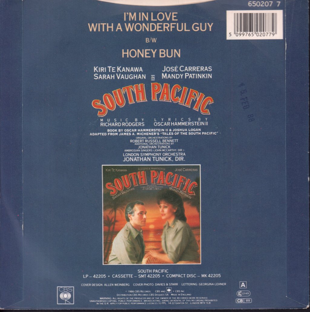 Kiri Te Kanawa - I'm In Love With A Wonderful Guy - 7 Inch