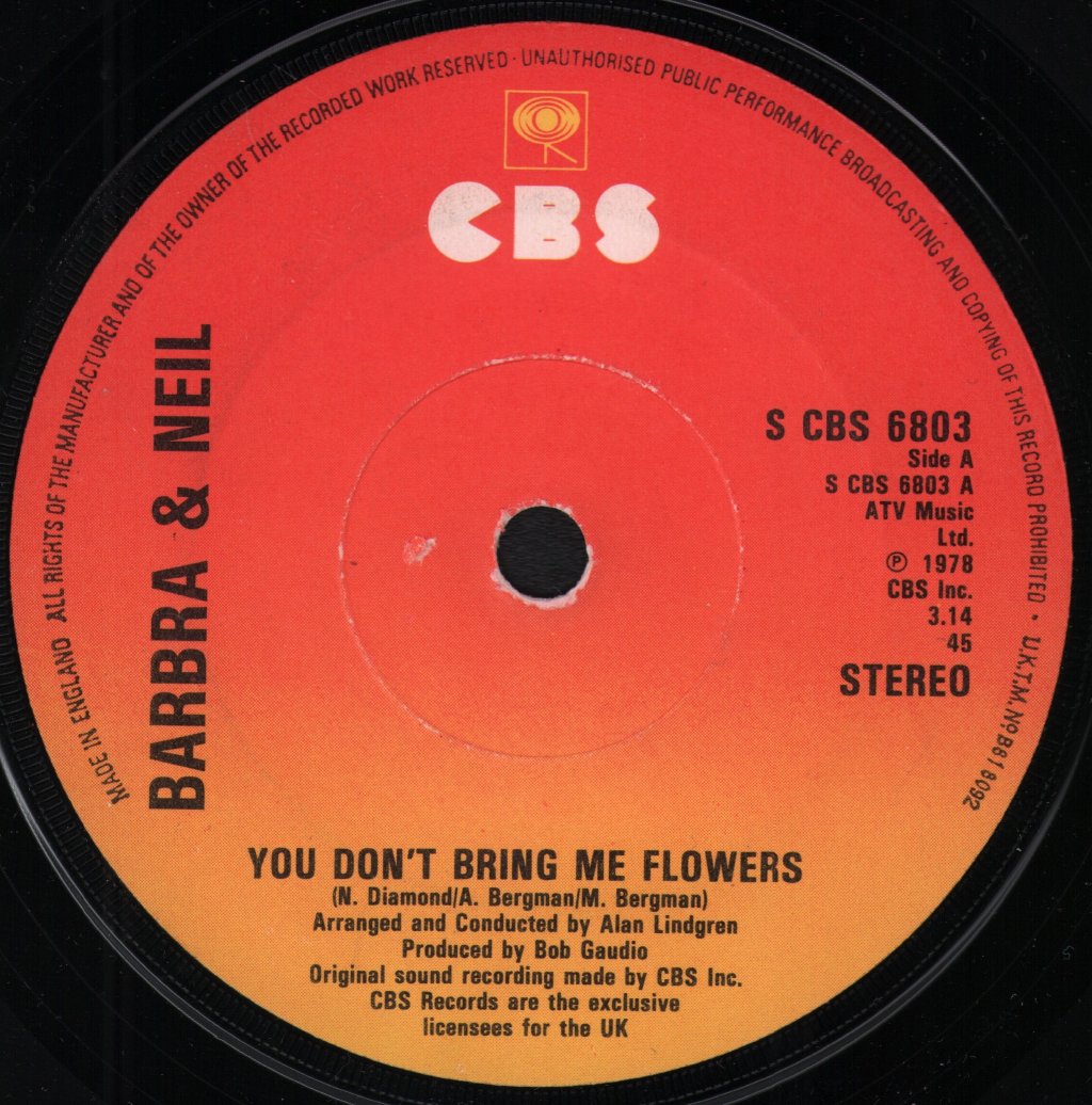 Barbra And Neil - You Don't Bring Me Flowers - 7 Inch