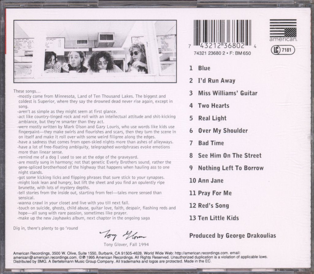 Jayhawks - Tomorrow The Green Grass - Cd
