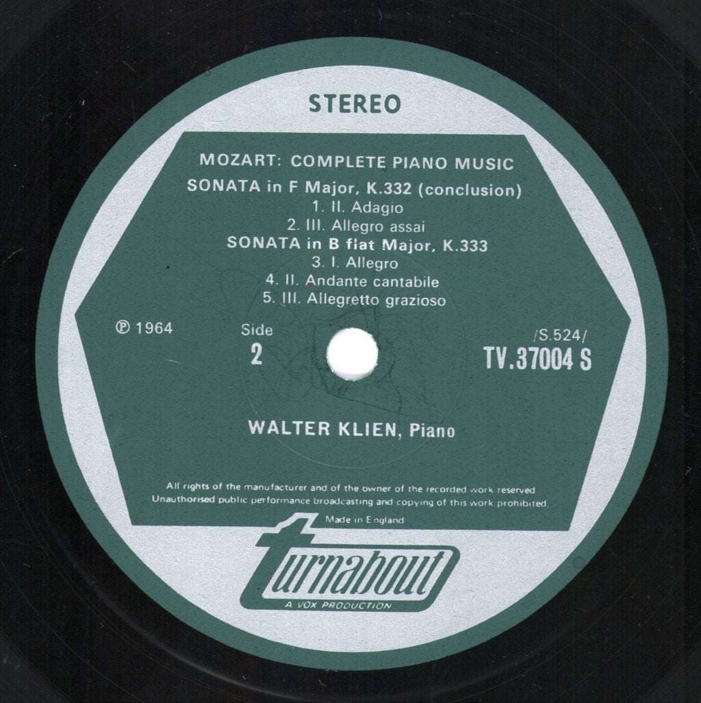 Walter Klien - Mozart - Complete Piano Music Vol. 4 - Lp