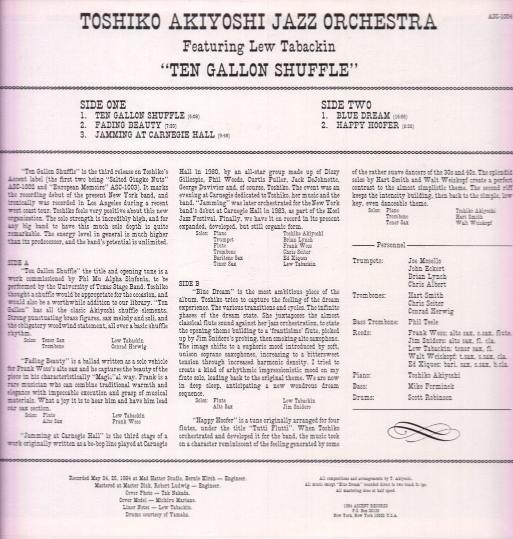 Toshiko Akiyoshi Jazz Orchestra Featuring Lew Tabackin - Ten Gallon Shuffle - Lp