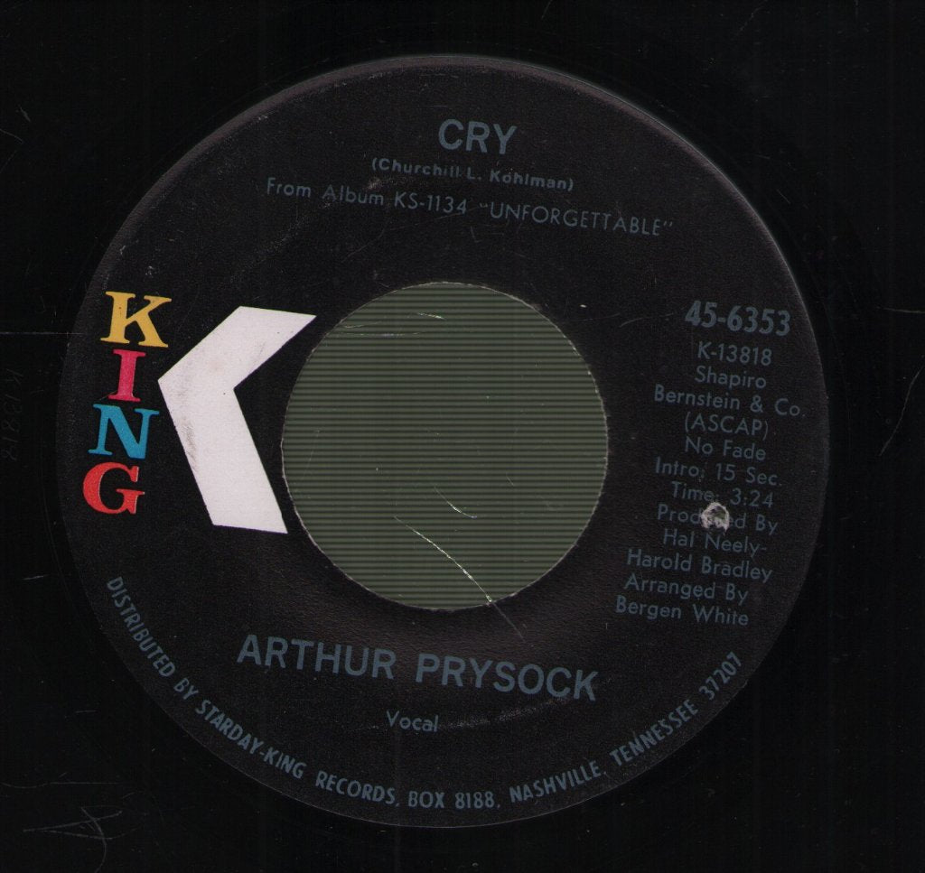 Arthur Prysock - Cry - 7 Inch