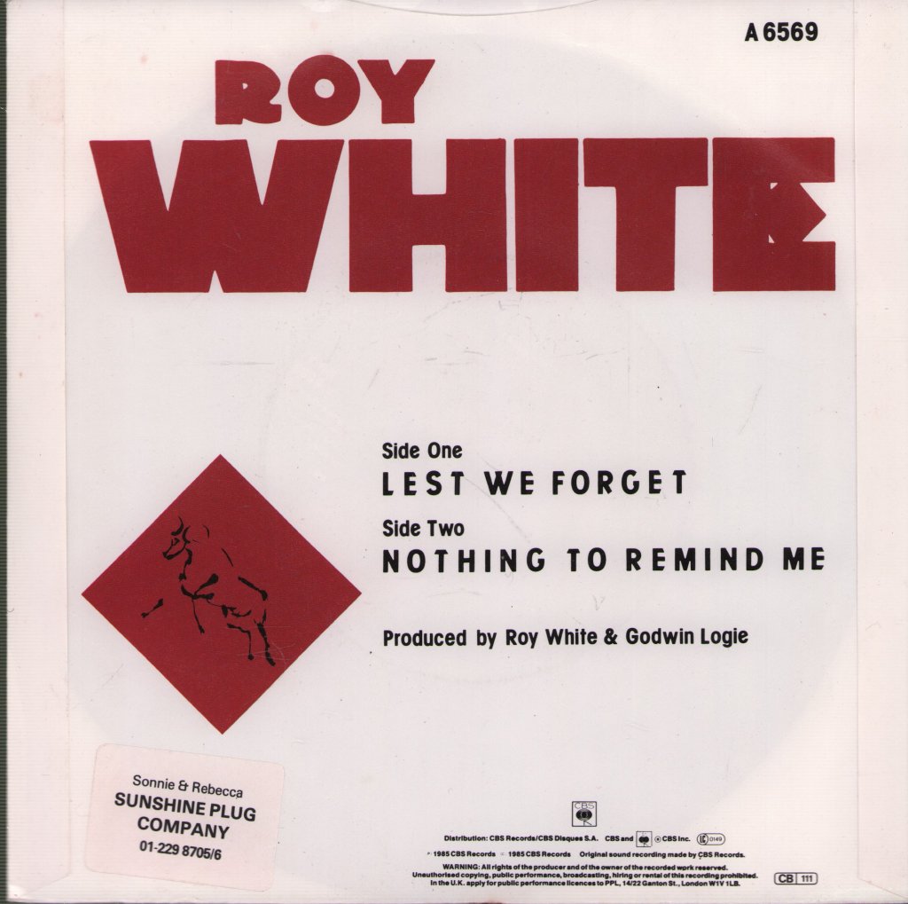 Roy White - Lest We Forget - 7 Inch