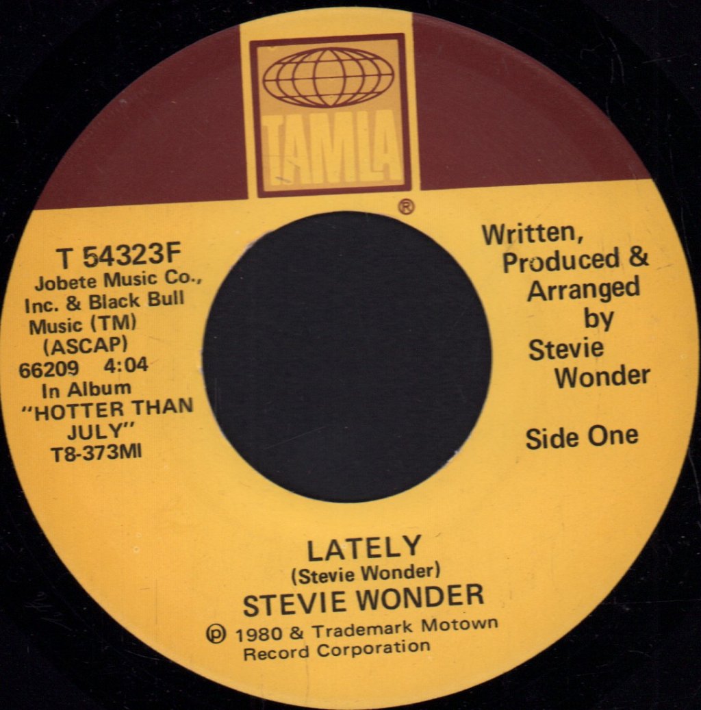 Stevie Wonder - Lately - 7 Inch