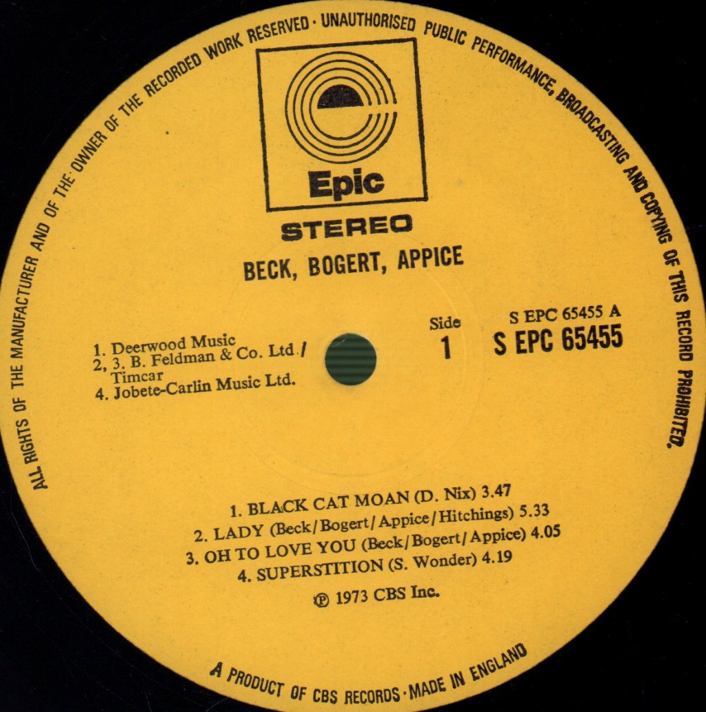 Beck Bogert And Appice - Beck Bogert And Appice - Lp