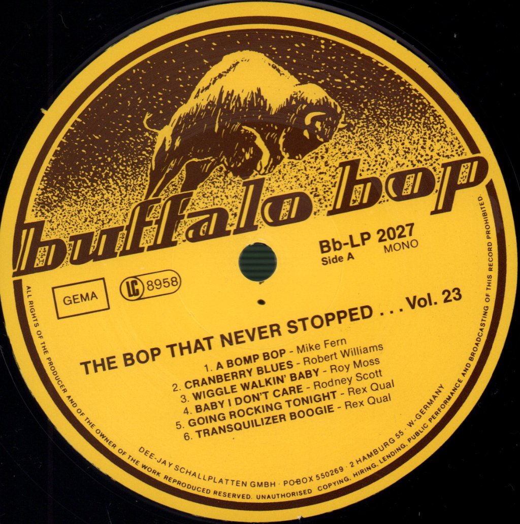 Various Artists - Bison Bop: The Bop That Never Stopped - For A Real Rockin' Cat Volume 23 - Lp