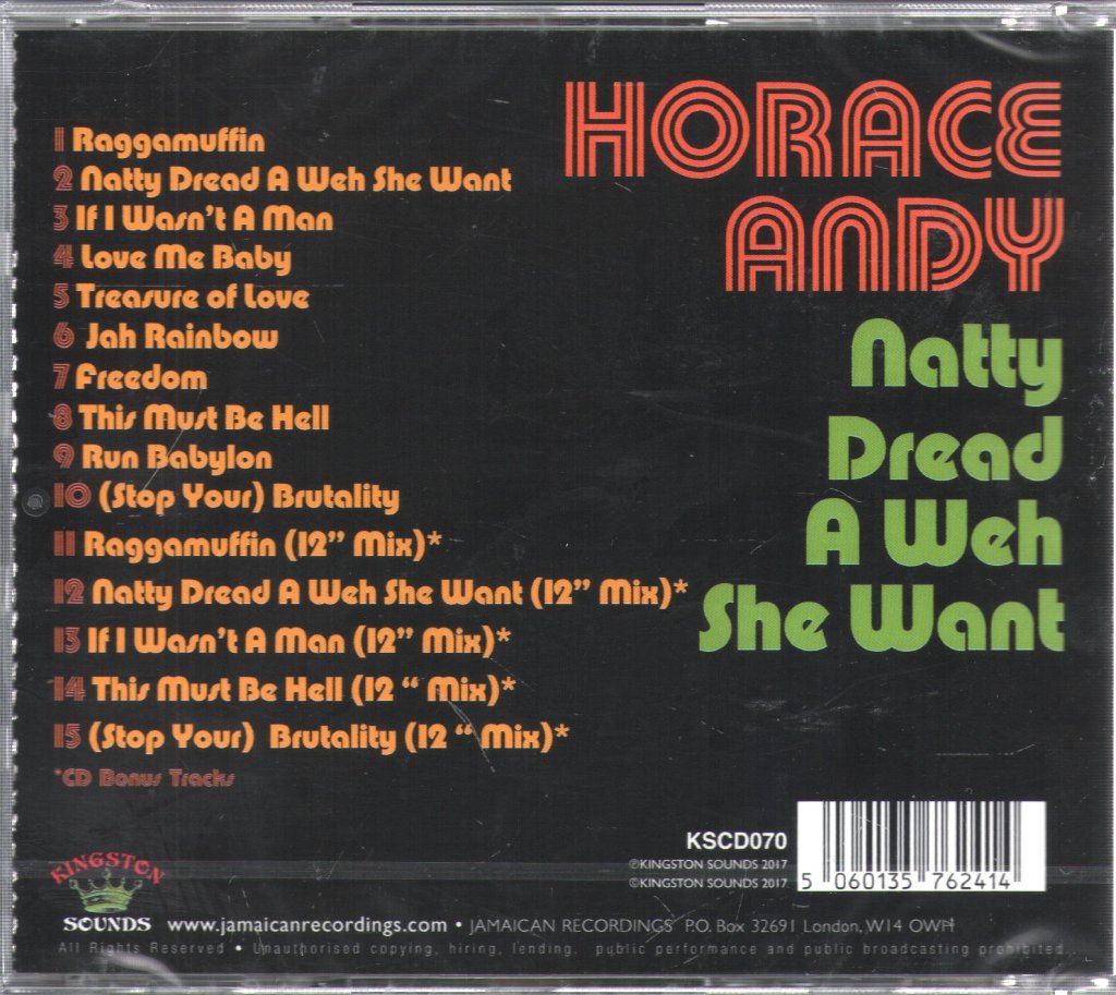 Horace Andy - Natty Dread A Weh She Want - Cd