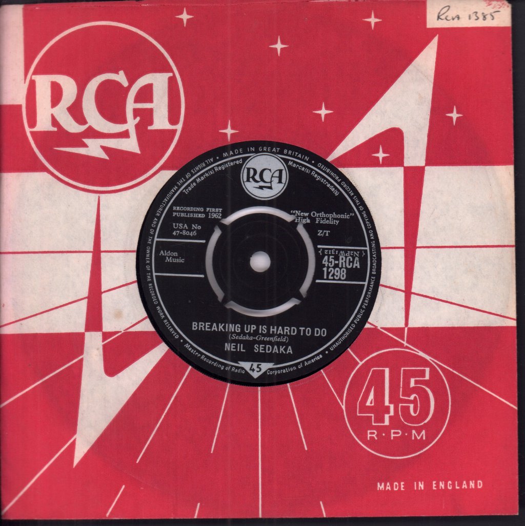 Neil Sedaka - Breaking Up Is Hard To Do - 7 Inch