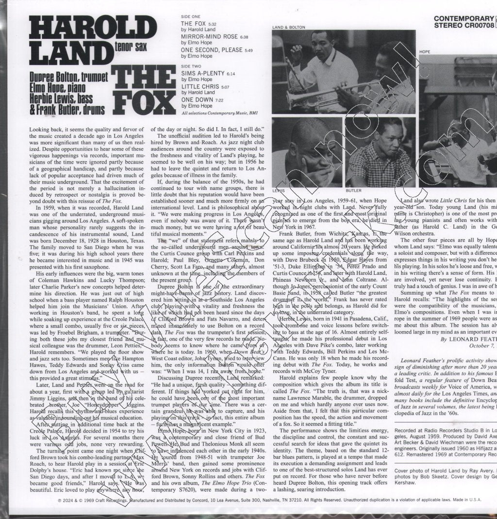 Harold Land - Fox - Lp