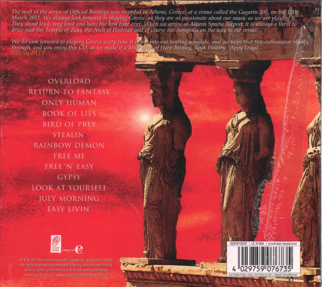 Uriah Heep - Official Bootleg Volume Five - Live In Athens Greece 2011 - Cd