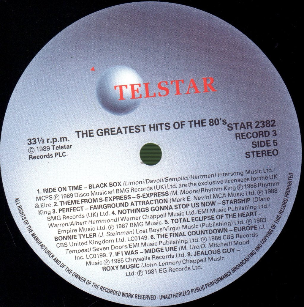 Various Artists - Greatest Hits Of The 80's - Triple Lp