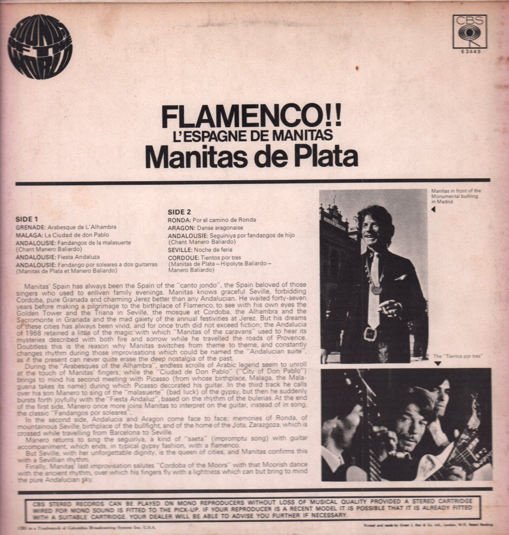 Manitas De Plata - Flamenco L'Espagne De Manitas - Lp