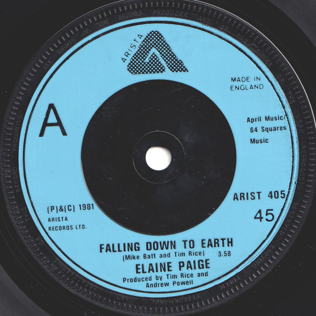 Elaine Paige - Falling Down To Earth - 7 Inch
