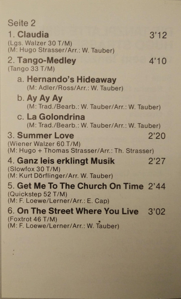 Hugo Strasser Und Sein Tanzorchester - Die Tanzplatte 1985 - Cassette