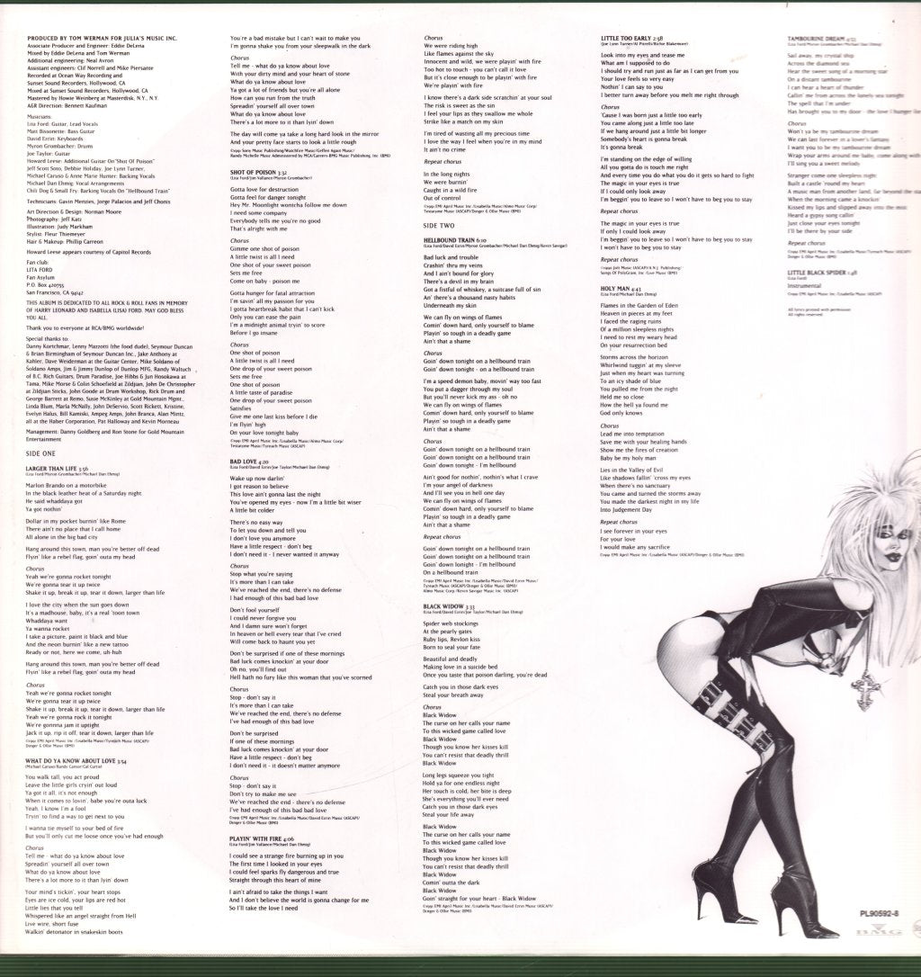 Lita Ford - Dangerous Curves - Lp