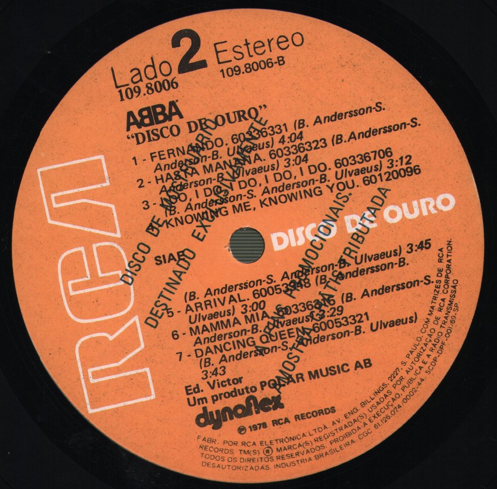 ABBA - Disco De Ouro - Lp