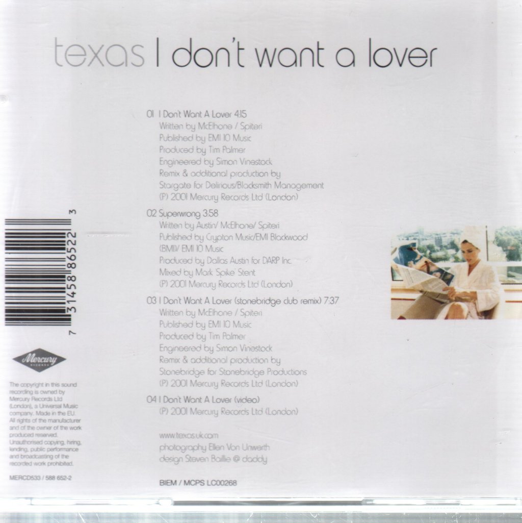 Texas - I Don't Want A Lover - Cd